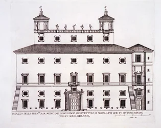 Palazzo Serenissima, Casa Medici, på Pincio-bjerget, Rom, fra "Palazzi di Roma", udgivet ca. 1655-70