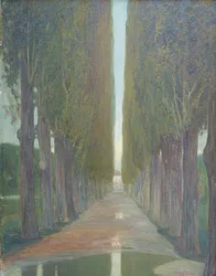 Poplerne (olie på panel)