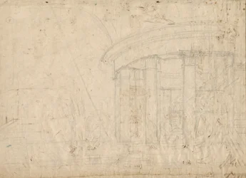 Arkitektonisk fantasi om et rundt tempel lukket med en ambulatorisk (verso)