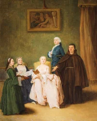 Munkebesøg af Pietro Longhi (1701-1785)