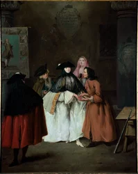 Spåkonen (Spåkonen) (Indovinaen) Maleri af Pietro Longhi (1702-1785) 1752-1756 Dim 62x50 cm Venedig, Ca