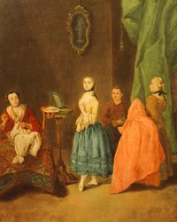 Prøver på kjole, af Pietro Longhi (1701-1785)