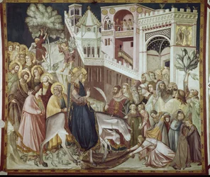 Kristi indtog i Jerusalem - Fresco af Pietro Lorenzetti (1280-1348)