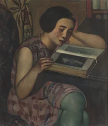Ung pige læser, 1928