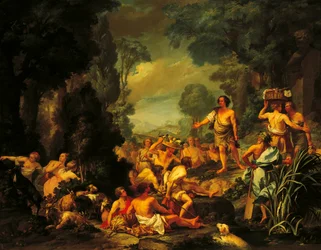 Frugoni i Arcadia, omkring 1760, af Pietro Melchiorre Ferrari (1735-1787)