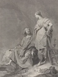 Kristus og kvinden fra Samaria ved brønden, fra serien af 112 aftryk af helligdommen..., 1743-63