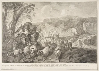Hyrden Davids afgang fra hans fars hus Partenza di David pastore..., 1743-63.