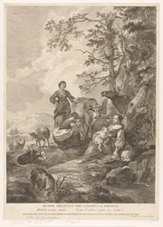 Israelitiske kvinder passer hjorden Donne Israelite che pascono la greggia (titel på objekt) Nye og Gamle Testamente (serietitel)