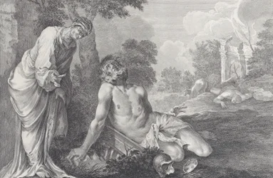 Job irettesat af sin hustru, 1730-39.