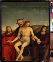 Medfølelse. Peinture de Pietro af Cristoforo Vannucci dit Le Perugin (Il Perugino