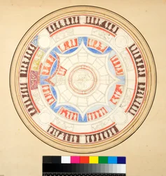 Volta di Giove i Domus Aurea (sort kridt, nogle med pen og brunt blæk. farvet med akvarel)