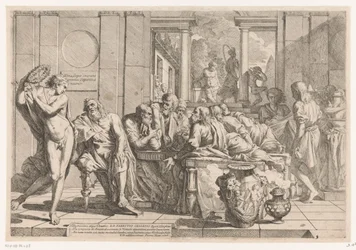 Alcibiades afbryder samtalen mellem Sokrates og hans venner