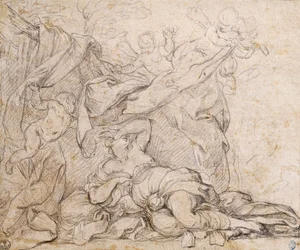 Venus, studie for Triumph of Divine Providence, fresko på hvælving i hallen på Palazzo Barberini, Rom