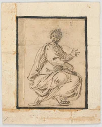 Skitsebogsside: Allegorisk figur