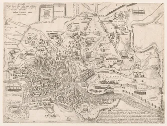 Mirror Roman Magnificence: Plan of det gamle Rom, 16. århundrede., 16. århundrede.