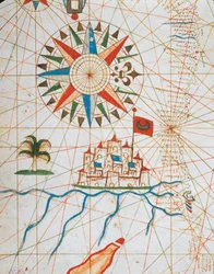 Alexandria, Egypten, fra portolan-atlas bestående af seks søkort, af Placido Caloiro og Francesco Oliva, Parchment. 1646.