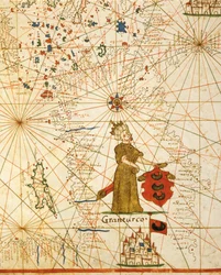 Osmanniske imperium, fra portolan atlas bestående af seks søkort, af Placido Caloiro og Francesco Oliva, Parchment. 1646.