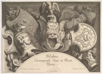 Divers Trophées våbentrofæer efter facaden på Palazzo Milesi i Rom, 1651