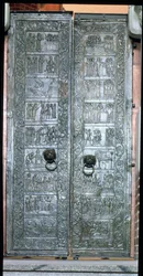 Døre, der viser scener fra St. Adalberts liv (939-97) (bronze)