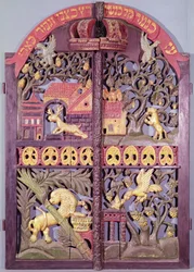 Døre til lovens ark, fra Krakow (polykromt træ)