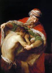 Lignelsen om den fortabte søn - Pompeo Girolamo Batoni (1708-1787). Olie på lærred