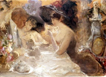 Middag i Monte Carlo. Belle Epoque af Pompeo Mariani. Slotsmuseet. Milano