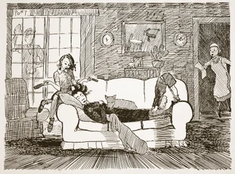En halv times hvile efter måltider, illustration fra 
