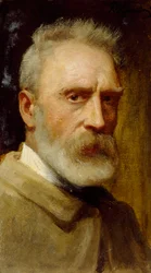 Selvportræt af Ponziano Loverini (1845-1929), olie på lærred, 53x30 cm