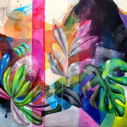Livlige abstrakte botaniske motiver