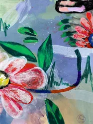 Farverige abstrakte blomster
