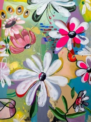 Farverige abstrakte blomster