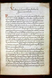 En side fra en historie om Syon-nonnernes vandringer, samlet i Lissabon i begyndelsen af det 17. århundrede