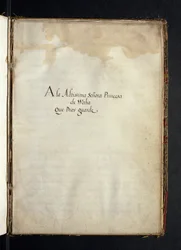 Dedikation til infanta Maria af Spanien, fra en historie om Syon-nonnernes vandringer, samlet i Lissabon i begyndelsen af det 17. århundrede