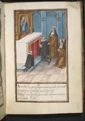 Illustration fra en historie om Syon-nonnernes vandringer, samlet i Lissabon i begyndelsen af det 17. århundrede