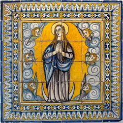 Vor Frue af undfangelsen - Azulejos de Lissabon (Portugal) 1650-1675 (Vor Frue af undfangelsen, Tile, Lissabon