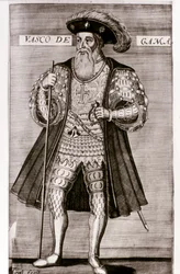 VASCO DA GAMA: Illustration fra "OS LUSIADAS" af Luis Camoes, Lisboa 1572.