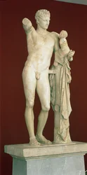Statue af Hermes og spædbarnet Dionysos, ca. 330 f.Kr.