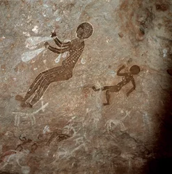 Menneskefigurer. Hulemalerier, 8000-7000 f.Kr.