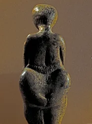 Forhistorie: statue af Gravettian kvinde fra stedet for Kostenki (Voronezh Oblast). 30000-25000 f.Kr. Øvre palæolitikum, stenalder. Sankt Petersborg, Peter den Store Museum for Antropologi og Etnografi, Rusland