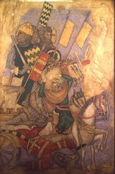 Antiochos historie, rekonstruktion af en væg et maleri oprindeligt i Painted Chamber of the Palace of Westminster
