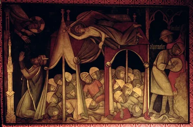 The History of Ezekiah, rekonstruktion af en væg et maleri oprindeligt i Painted Chamber of the Palace of Westminster