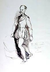 Figur i 1500-talsdragt, c1823-1870