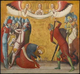 Halshugningen af den hellige Katarina af Alexandria, omkring 1325-1330 (tempera og bladguld på panel)