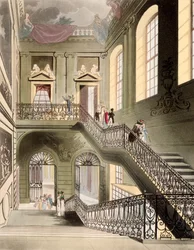 Hall og trappe på British Museum, fra 