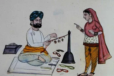 Silk Braid Maker, ca. 1890 (akvarel på papir)