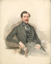 Maximilien de Leuchtenberg, mecene et mineralogiste - Portræt af Maximilian de Beauharnais, 3. hertug af Leuchtenberg (1817-1852) - Pyotr Fyodorovich Sokolov (1791-1848). Akvarel på pap Dimension : 25x21 cm Privat samling