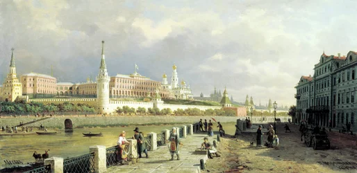 Udsigt over Kreml fra Sophia-dæmningen i Moskva, 1879.