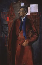 Portræt af sceneproduceren Vsevolod Meyerhold 1874-1940, 1925