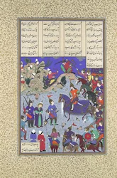 Khaqan-fangen før Bahram Gur, Folio 578r fra Shahnama..., ca. 1530-35.