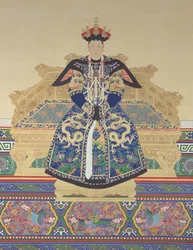 Kejserinde Xiao Cheng Ren (1653 - 1674) første gemalinde til Qing-dynastiets Kangxi-kejser (blæk og farve på silke)